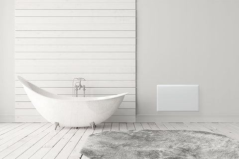 Nobo Slimline Panel Heater w/Castors & Thermostat - White finish 750W