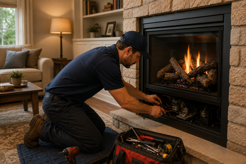 Electric Gas Log Installation