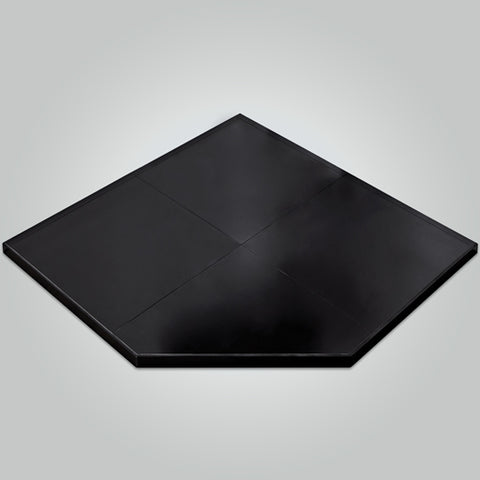Forge Matte black corner wall hearth 1425 x 1425