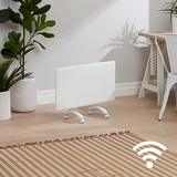NOBO Slimline Panel Heater w/Wi-Fi & Castors - White finish - 1kW