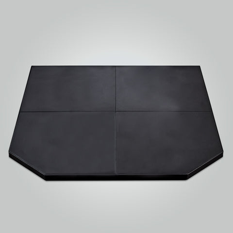 Forge Matte black straight wall hearth 1050 x 1200