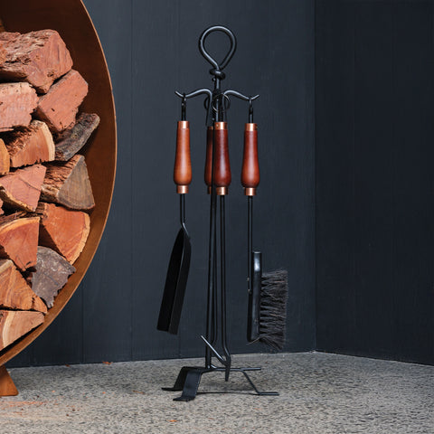 Mahogany Fire Tool Set