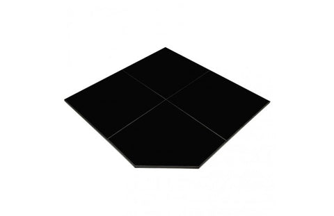 Maxiheat Hearth Gloss Black 1.2m Corner Fit Metal Edge